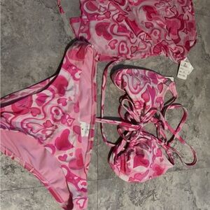 Wild Fable Pink Swirl Bikini Set